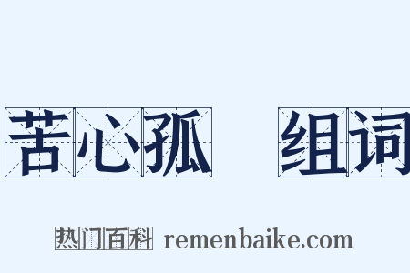 苦心孤詣组词是什么意思的图片